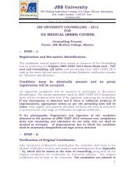 ug medical (mbbs) course. - JSS University, Mysore