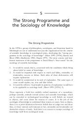 The strong program of sociology of knowlege