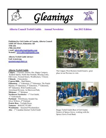 Gleanings - Girl Guides of Canada.