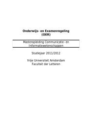 CIW - OER 2011 - 2012 - Faculteit der Letteren, Vrije Universiteit ...