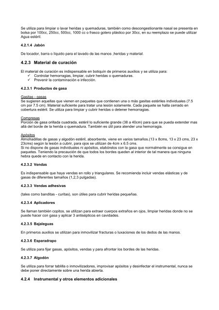 MANUAL PRIMEROS AUXILIOS Capitulos