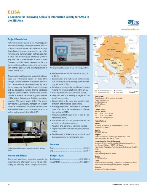 INTERREG III B CADSES PROJECT BOOK - Infocooperare