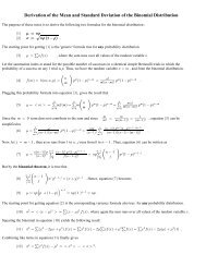 Derivation of the Mean and Standard Deviation of the Binomial ...