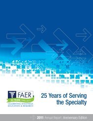 FAER_2011_Annual_Report - Foundation for Anesthesia Education ...