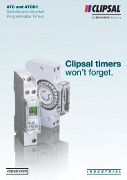 Clipsal timers won't forget. 4TC and 4TCD1 Switchboard-Mounted ...