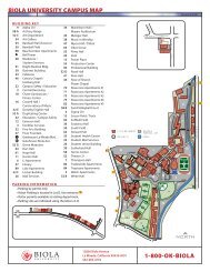 1-800-OK-BIOLA BIOLA UNIVERSITY CAMPUS MAP