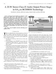 A 20-W Stereo Class-D Audio Output Power Stage in ... - IEEE Xplore
