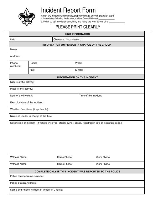 Incident Report Form (pdf)