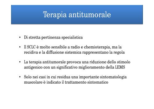 Sindrome di Lambert Eaton: diagnostica e terapia