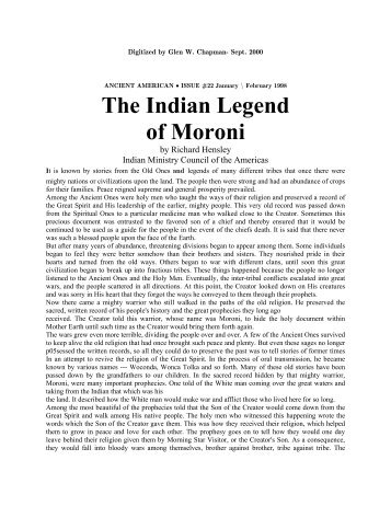 The Indian Legend of Moroni - Chapmanresearch