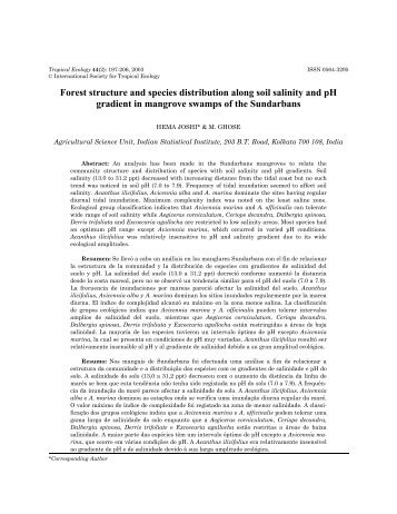 Forest structure and species distribution along soil salinity and pH ...