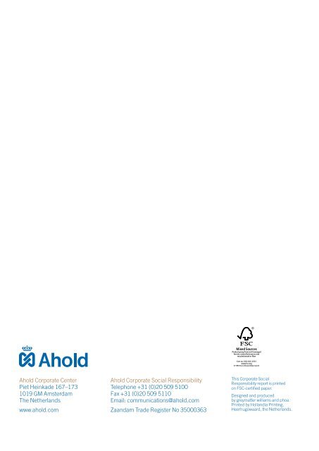 Corporate Social Responsibility Report - Ahold