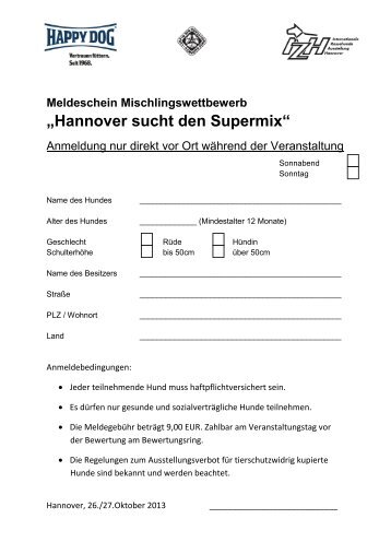 Download Meldeschein (PDF) - IZH Hannover