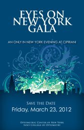 EyEs on nEw york Gala - SUNY College of Optometry