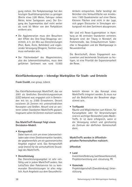 Nahversorgung in der Metropolregion Hamburg - DSSW-Studie