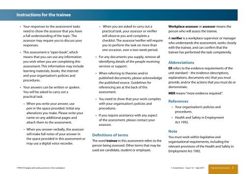 Trainee's Assessment - Careerforce