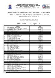 HomologaÃ§Ã£o e ConvocaÃ§Ã£o Apoios 2011 - Universidade Estadual ...