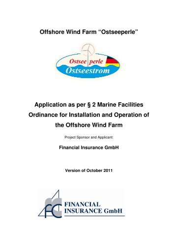 Offshore Wind Farm â€œOstseeperleâ€ Application as per Â§ 2 Marine ...