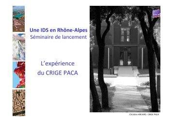 L'expÃ©rience du CRIGE PACA