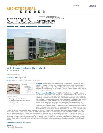 W. F. Kaynor Technical High School - The S/L/A/M Collaborative