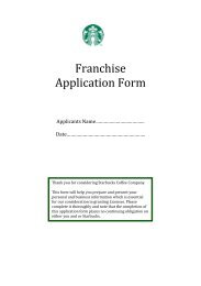 Franchise Application Form - Starbucks