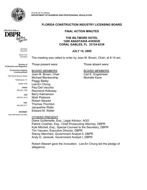 DBPR Letterhead Template - MyFloridaLicense.com