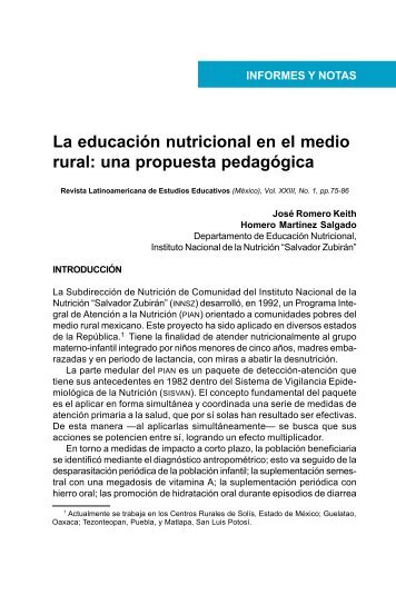 La educaciÃ³n nutricional en el medio rural - Centro de Estudios ...
