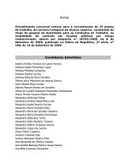 Candidatos Admitidos - Autoridade para as CondiÃ§Ãµes do Trabalho
