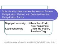 Subcriticality Measurement by Neutron Source Multiplication Method ...