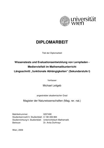 Medienvielfalt im Mathematikunterricht LÃ¤ngsschnitt - idmthemen