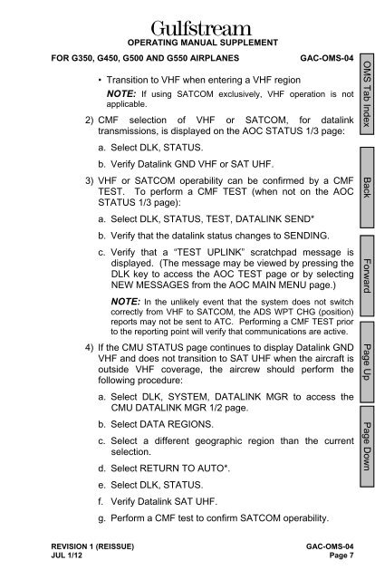 GAC OMS-4 - Code7700