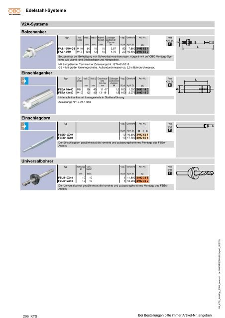 PDF Datei: BroschÃƒÂ¼re / OBO / Katalog KTS Edelstahl