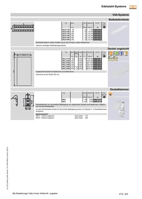 PDF Datei: BroschÃƒÂ¼re / OBO / Katalog KTS Edelstahl