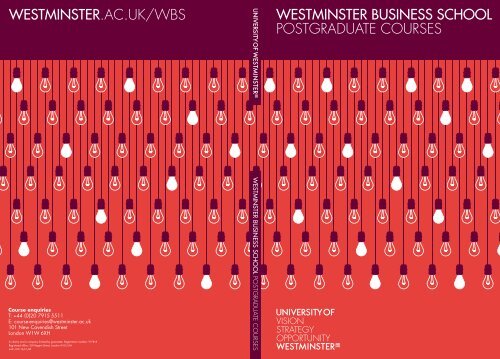 WESTMINSTER BUSINESS SCHOOL POSTGRADUATE COURSES ...