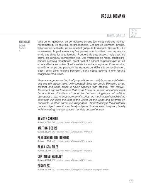 catalogue 2007 en .pdf - Festival international du documentaire de ...