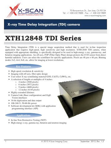 X-ray TDI camera Datasheet - AMS Technologies