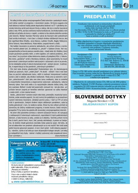 SlovenskÃ© dotyky 10-11 (PDF - 11MB) - SlovÃ¡ci vo svete