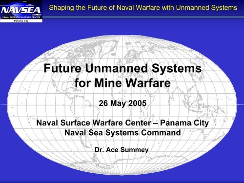 Future Unmanned Systems for Mine Warfare - MINWARA - The Mine ...