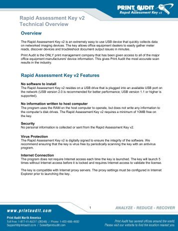 Rapid Assessment Key v2 Technical Overview - Print Audit