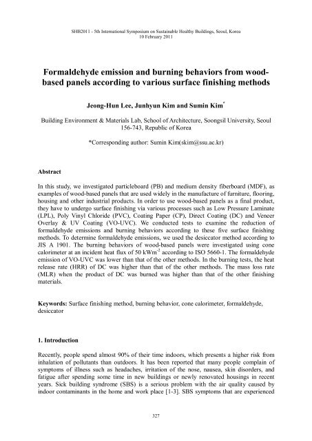 Formaldehyde emission and burning behaviors from wood- based ...