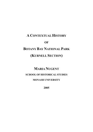 A contextual history of Botany Bay National Park (Kurnell section)