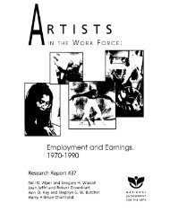 Artists in the Work Force: Employment and Earnings, 1970 to 1990 ...