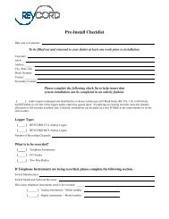 Pre-Install Checklist - WesTek Marketing