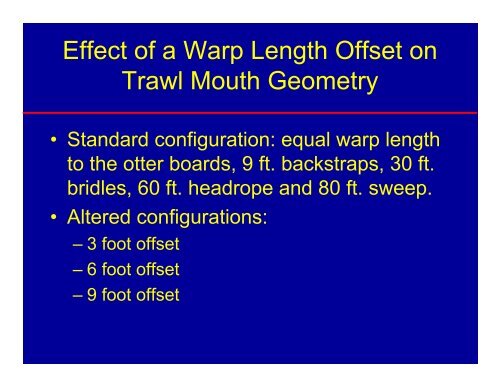 Factors Affecting the Performance of a Survey Bottom Trawl