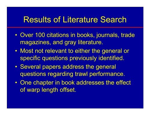 Factors Affecting the Performance of a Survey Bottom Trawl