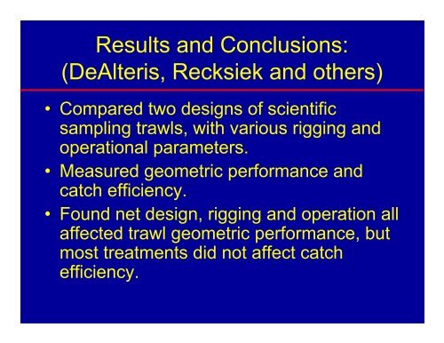 Factors Affecting the Performance of a Survey Bottom Trawl