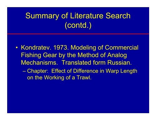 Factors Affecting the Performance of a Survey Bottom Trawl