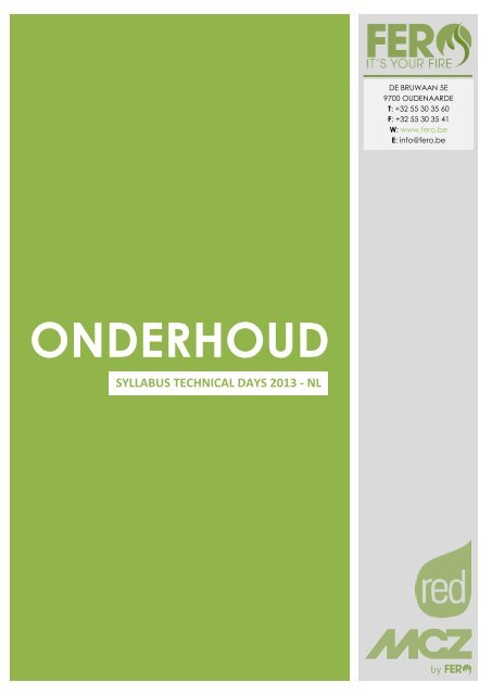 onderhoud syllabus technical days 2013 - nl - Fero