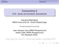 Concurrency 3 - CCS - Syntax and transitions, Equivalences - Inria