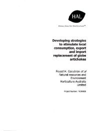 Developing strategies to stimulate local consumption, export and ...